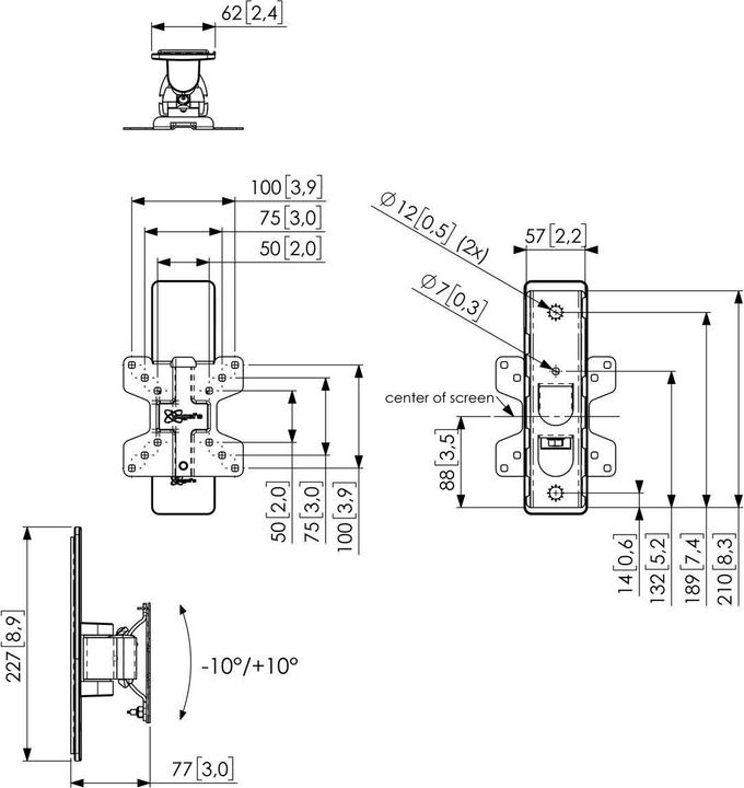Productafbeelding Vogels PFW 1020 DISPLAY MUURBEVESTIGING TUR (Muur, 28", 16 kg)