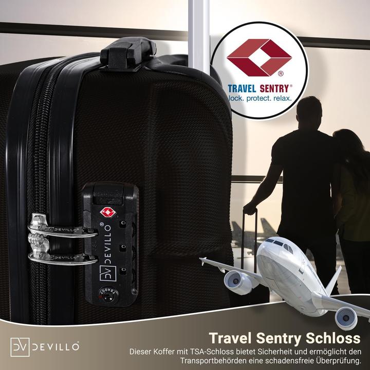 Immagine prodotto Devillo 4-teiliges Hartschalenkofferset mit Teleskopgriff (120 l)