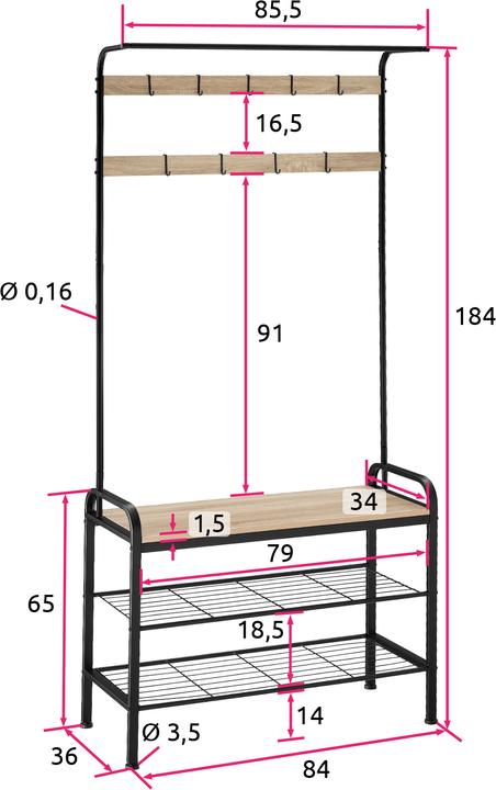 Image du produit tectake Penderie Alberta