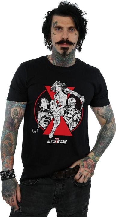 Immagine prodotto Maglietta Uomo Black Widow Movie con distintivo del personaggio (4XL)