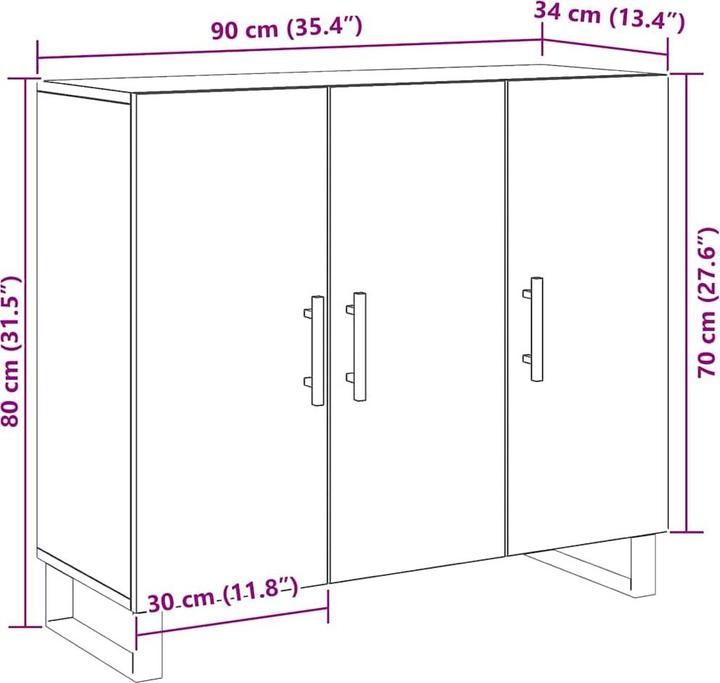 Actual product image VidaXL Buffet (90 x 34 x 80 cm)