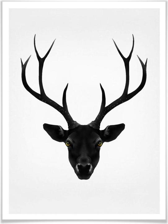 Image du produit Trenddeko The Black Deer - Le cerf noir (30 x 40 cm)
