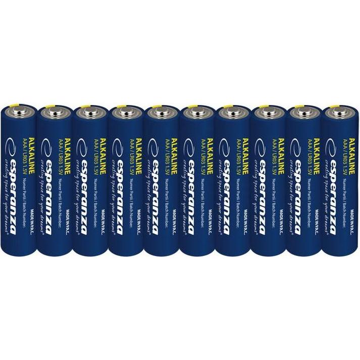 Esperanza Alkaline Batteries AAA 10pcs. Foil Wrapped With Tag (10 pz.), Batterie + pile