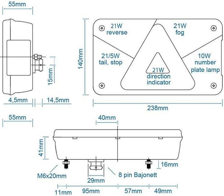 Produktbild ProPlus Multipoint V Anhänger Rückleuchte links