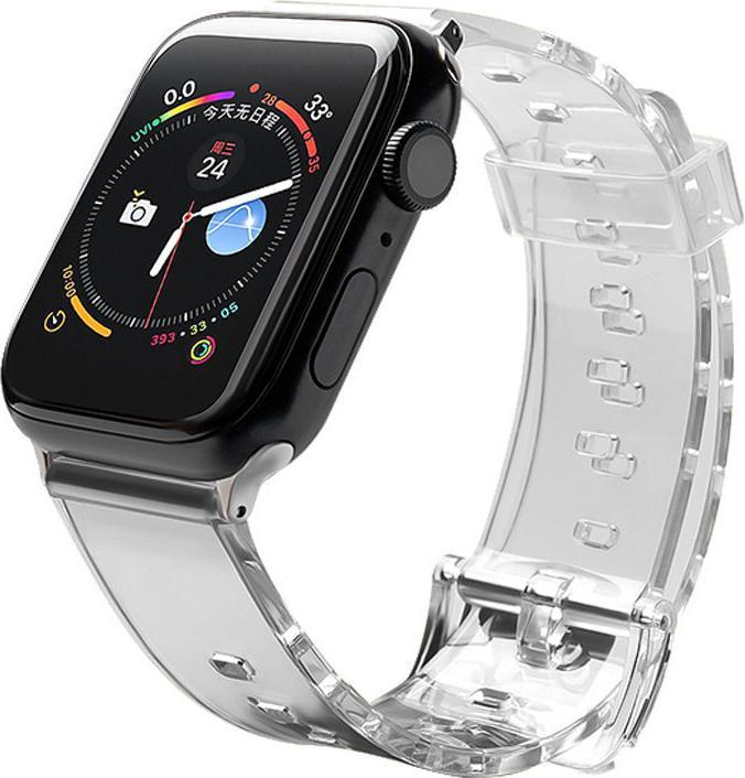 Actual product image Hurtel Strap Light Silicone Wristband Strap Bracelet Watch Bracelet Watch 6/5/4/3/2 (44mm / 42mm) Black (TPU)