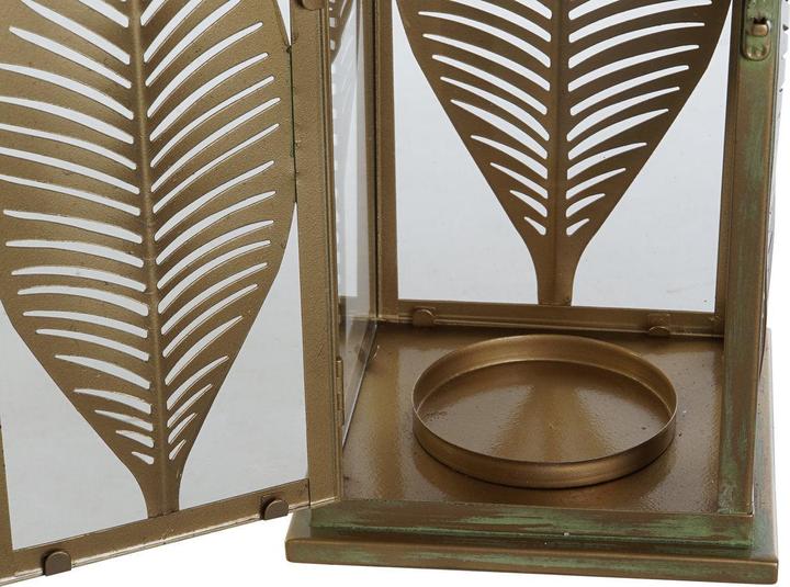 Immagine prodotto DKD Home Decor Laterne Gold Metall 16,5 x 16,5 x 50 cm Pflanzenblatt