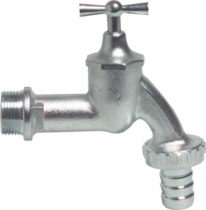 Produktbild Profec Auslaufventil Messing Chrom matt 1/2" x 12 mm Aussengewinde x Schlauchtülle 8bar Typ F