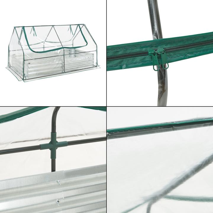 Actual product image En.Casa Hochbeet mit Gewächshaus Balsorano 186x96x98 cm Transparent