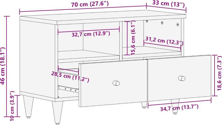 Produktbild VidaXL TV-Schrank (70 x 33 x 46 cm)