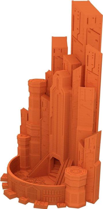 Produktbild Feldherr Fates End Würfelturm Cybercity orange – 3D gedrucktes Tabletop-Gelände (Kunststoff)