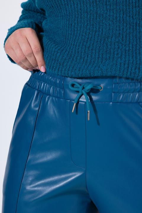 Immagine prodotto Ulla Popken Pantaloni a 7/8 in similpelle con nervature e cintura elastica (42)