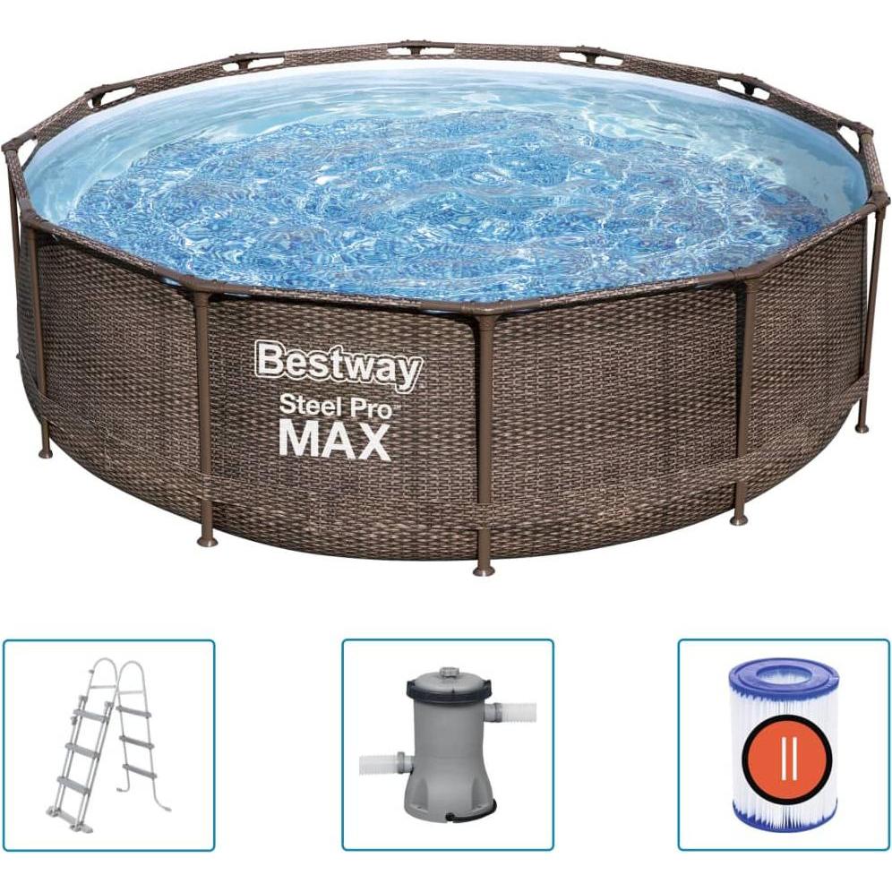 Bestway, Pool, Steel Pro MAX Swimming Pool-Set Deluxe Series Rund 366x100 cm (366 x 100 cm)