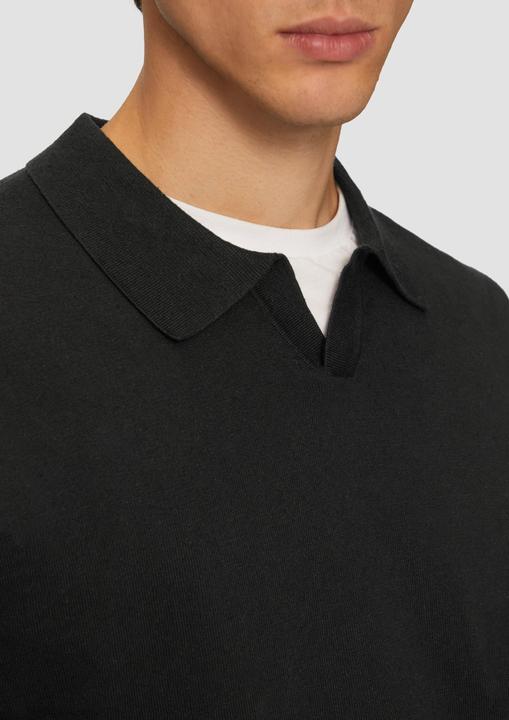 Produktbild S.Oliver Strickpullover Strickpullover mit Polokragen und Seide (XL)