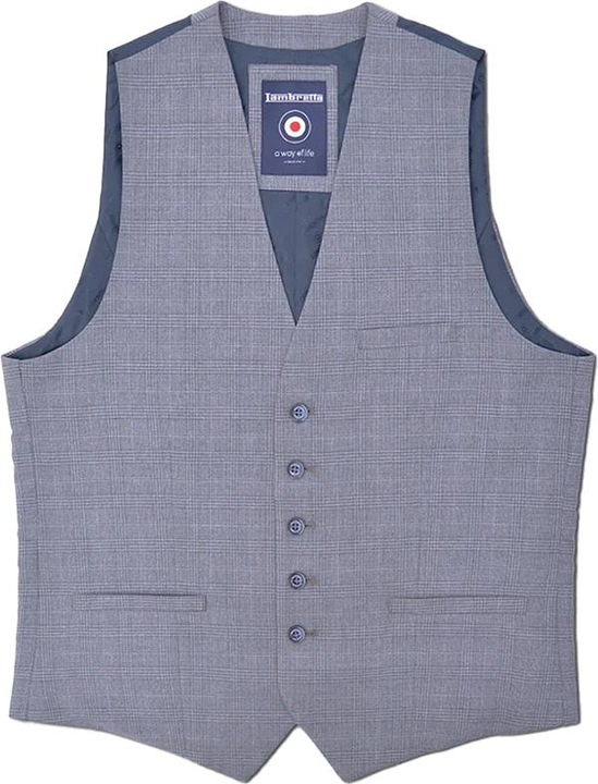 Actual product image Lambretta Mens Dawson Checked Waistcoat (104)