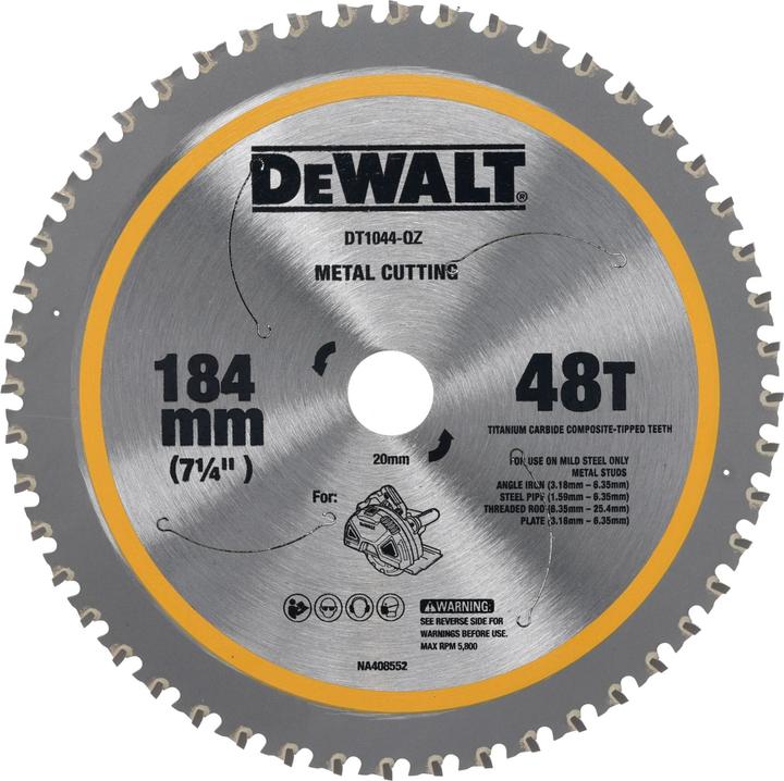 DeWalt Metall-Kreissägeblatt 184/20mm 48Z