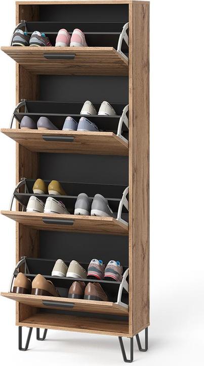 Produktbild Vicco Schuhkipper Amber, Eiche Wotan, 60 x 168 cm mit 4 Fächern