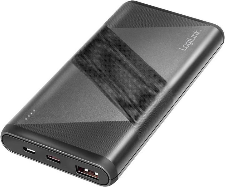 Actual product image LogiLink Mobile auxiliary battery, 10,000 mAh, 2x USB, black Portable auxiliary battery for smartphones & (10000 mAh, 18 W, 37 Wh)