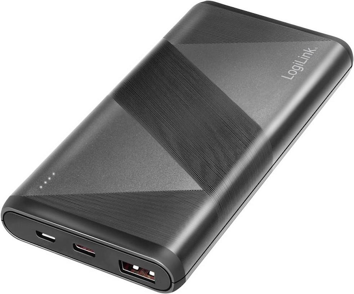 Produktbild LogiLink Mobiler Zusatzakku, 10.000 mAh, 2x USB, schwarz tragbarer Zusatzakku für Smartphones & Tablet-PCs (10000 mAh, 18 W, 37 Wh)