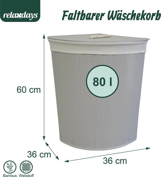 Produktbild Relaxdays Eckwäschekorb (80 l)