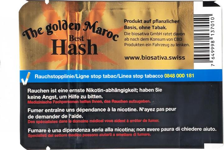 Actual product image Swiss Premium Pollen Organic Sativa Swiss Best Hash Golden Maroc 2g (2 g, Indoor)