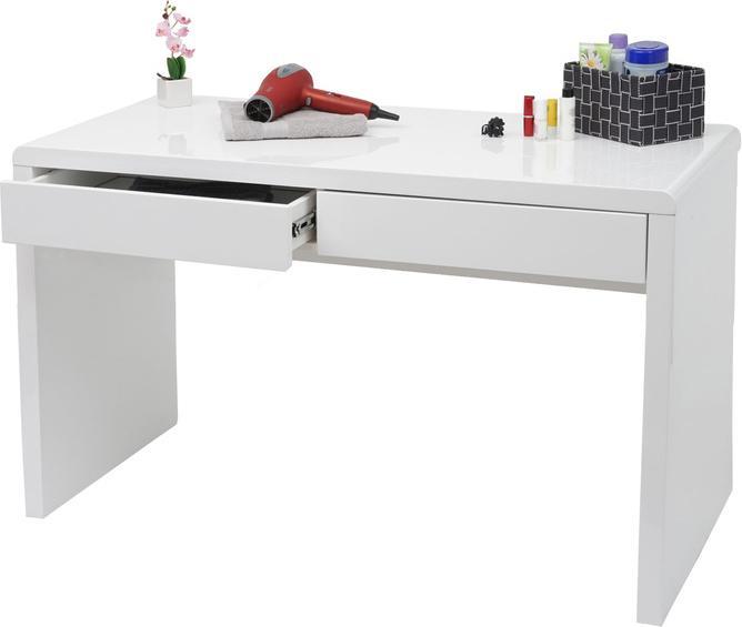 Actual product image Swisshandel24 Desk Dressing Table, Office Table Computer Table Work Table, High Gloss White 120x60cm (120 x 60 x 75 cm)
