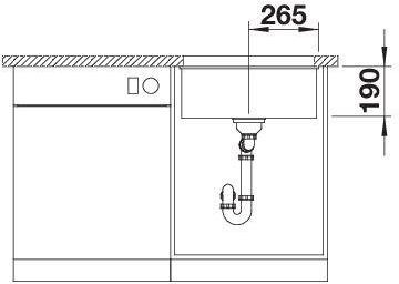 Actual product image Blanco Rotan 500-U (Undermount sink, 53 cm, 46 cm)