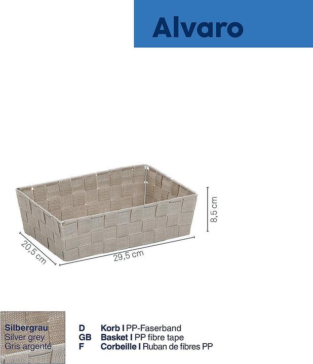 Actual product image Kela Basket Alvaro silver grey (20.50 cm)