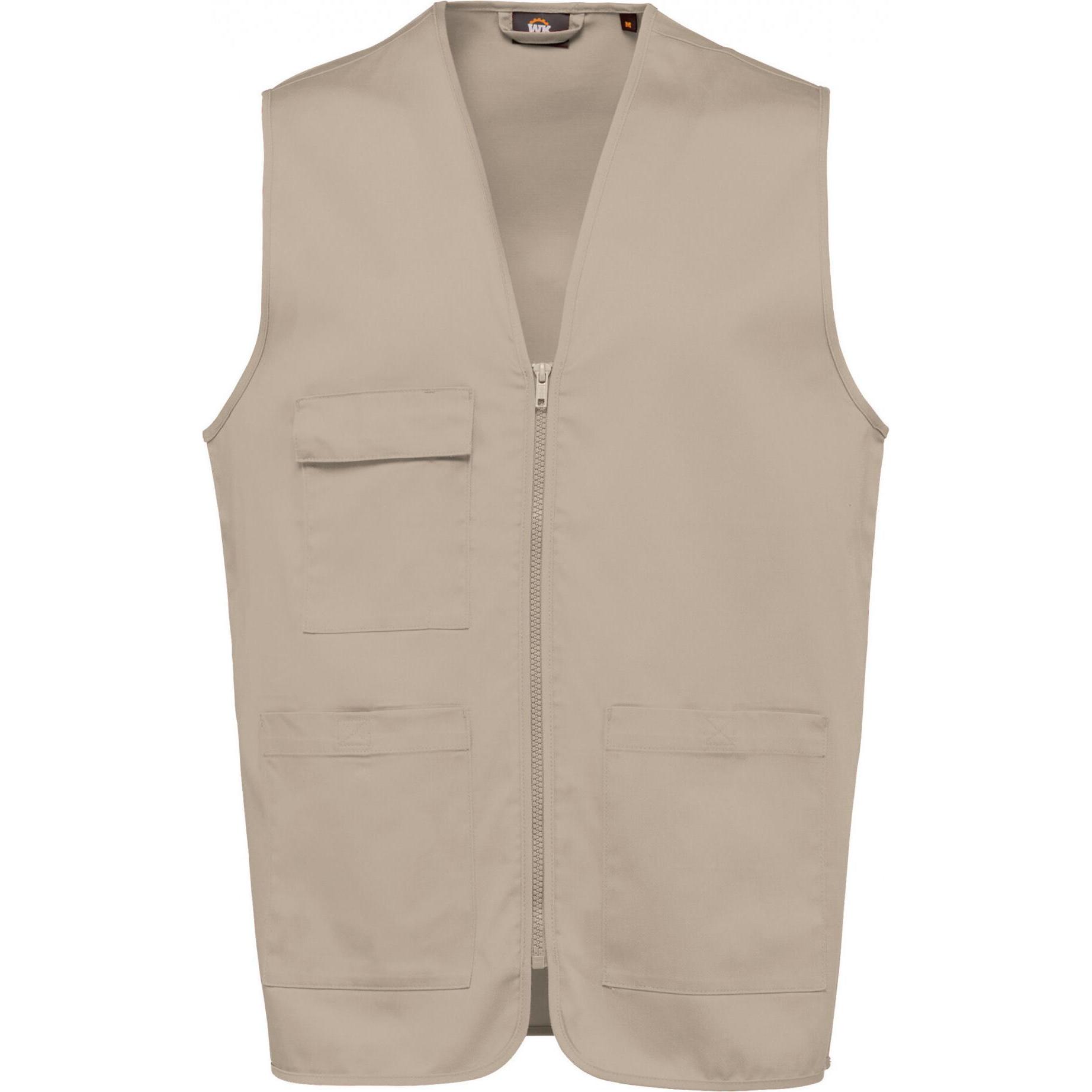 Kariban, Weste, Polycotton-Weste mit mehreren Taschen, Beige, (XL)