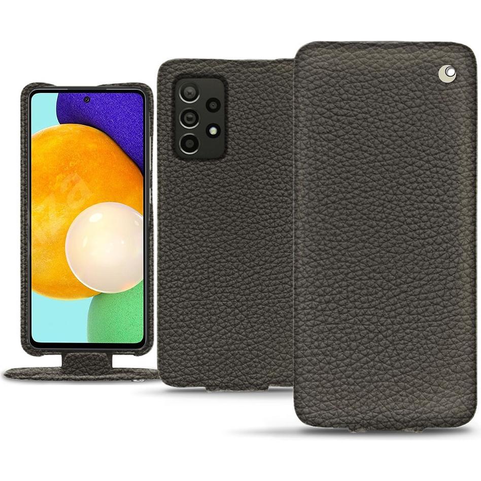 Noreve Lederschutzhülle vertikal (Samsung Galaxy A52), Smartphone Hülle, Grau
