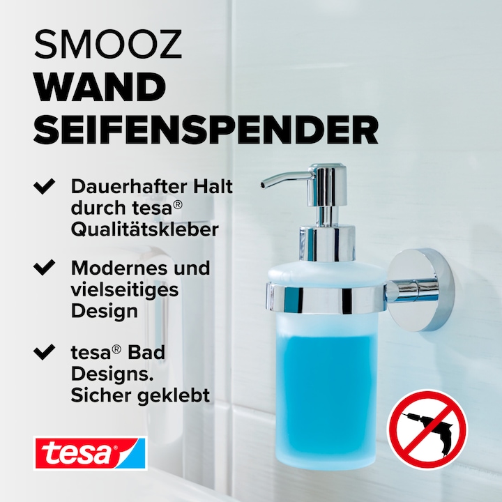 Produktbild tesa SMOOZ Seifenspender inkl. Klebelösung ohne Bohren