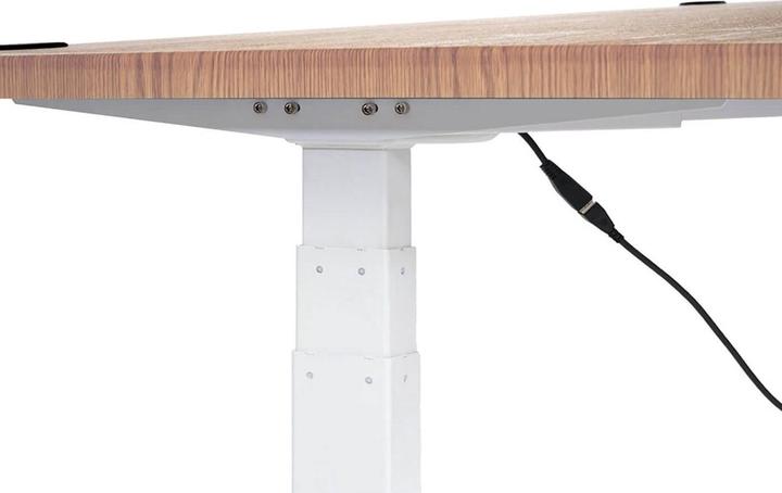 Actual product image Swisshandel24 Desk, computer table, electrically height-adjustable 160x80cm 53kg brown structure, white (160 x 80 cm)