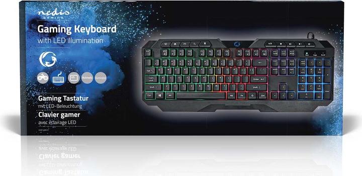 Produktbild Nedis Wired Gaming Keyboard | USB Type-A | Folientasten | LED | QWERTY | US-Layout | Netzkabellänge: (Englisch International, Kabelgebunden)