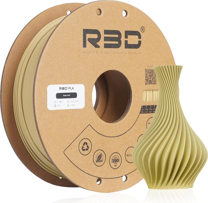 Actual product image R3D ePLA Mat Almond Yellow Filament 1.75mm 1Kg (PLA, 1.75 mm, 1000 g, Yellow)
