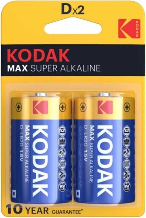 Actual product image Kodak Max Alkaline Battery D Lr20 2 Unit (2 pcs., D)