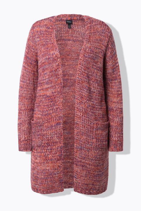 Produktbild Ulla Popken Long-Strickjacke, Grobstruck, V-Ausschnitt, Langarm (60)
