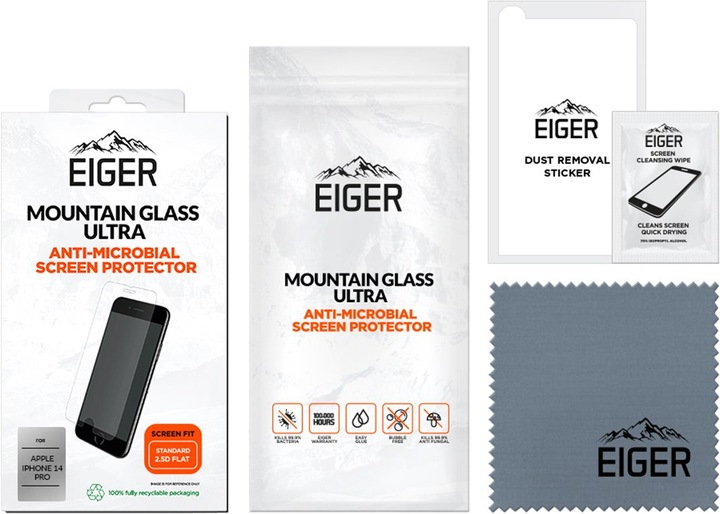 Actual product image Eiger Mountain Glass Ultra (1 Piece, Apple iPhone 14 Pro)