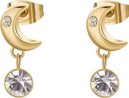 Produktbild Brosway - Moon with Chakra Crystal Gold Plated Dangle Earrings BHKE181