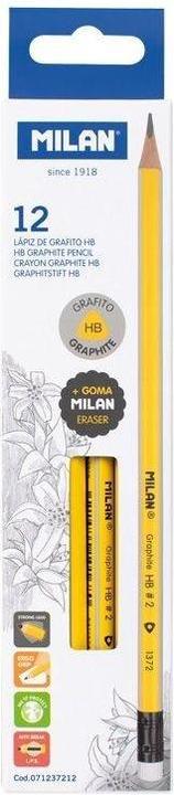 Immagine prodotto Teka HB-Dreiecksbleistift mit Radiergummi, gelb (12 Stück) MILAN (Medio, 12 x)