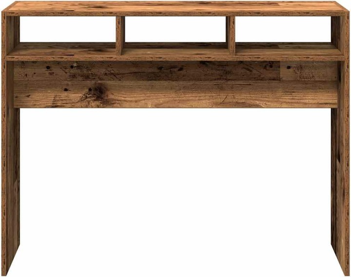 Actual product image VidaXL Konsolentisch Altholz-Optik 105x30x80 cm Holzwerkstoff Sofatisch (105 x 30 x 80 cm)