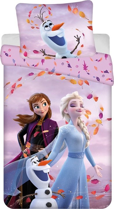 Produktbild Tinisu Frozen Anna & Elsa Bettwäsche - 140x200 cm Baumwolle Kissen und Decke