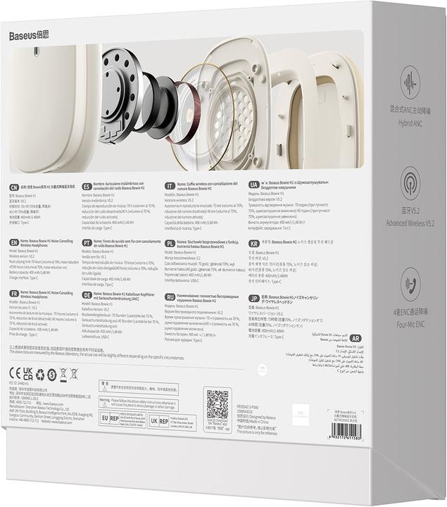 Produktbild Baseus Bowie H1 (ANC, 70 h, Kabellos)