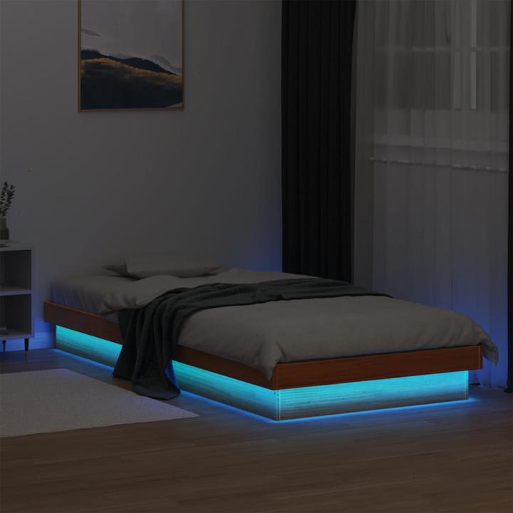 Produktbild vidaXL Bett mit LED-Beleuchtung Kiefer (100 x 200 cm)