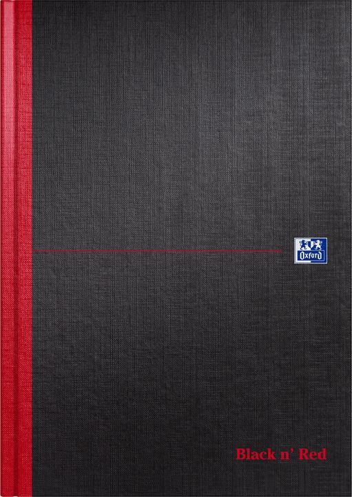 Oxford Black n'Red gebundenes Notizbuch A4 (A4, Blanko, Harter Einband)