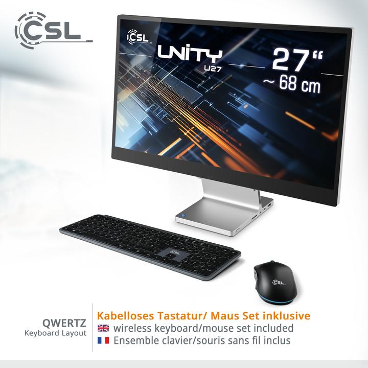 Actual product image CSL All-in-One-PC Unity U27 1000 GB 96 GB RAM Win 11 Pro (Intel Core i5-1235U, 96 GB, 1000 GB, Intel Iris Graphics)