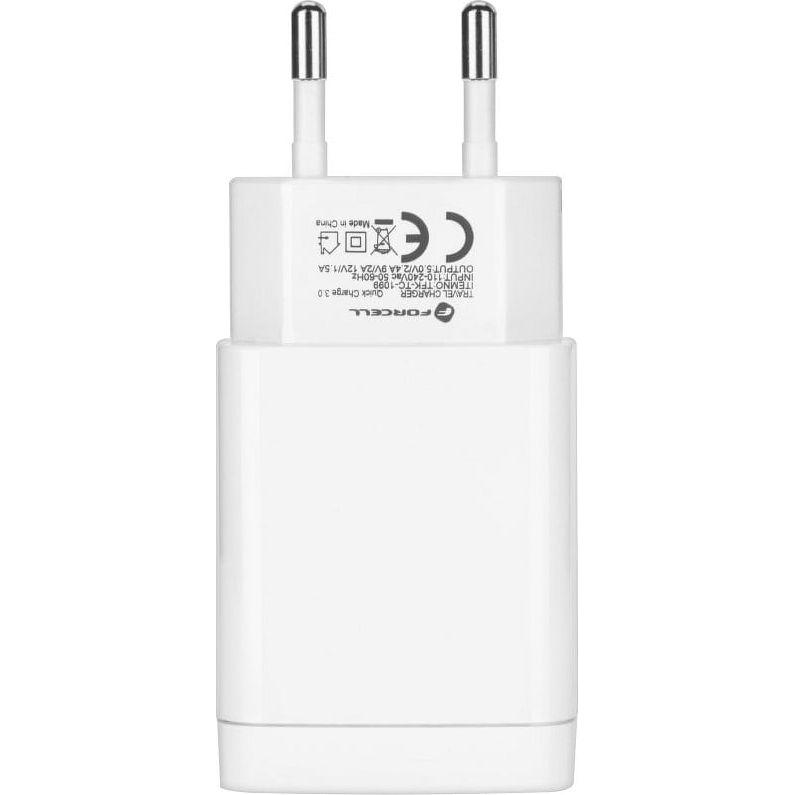 Forcell Įkroviklis Įkroviklis Sieciowa Typ C 2,4A QC3.0 (1.20 m), Stromkabel