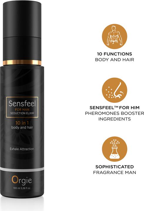 Produktbild Orgie Sensfeel for Man Pheromone Seduction Elixer 10 in 1 100 ml (Eau de Parfum, 100 ml)