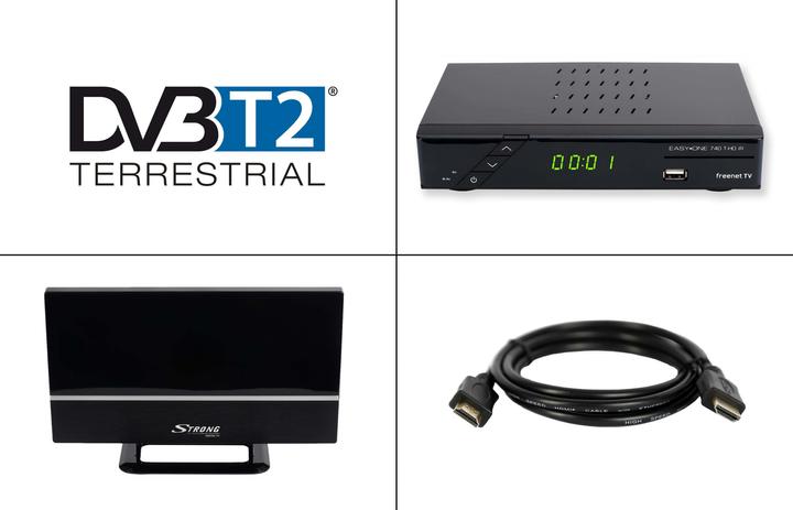Produktbild SET DVB-T2 Home-Bundle mit aktiver Antenne (DVB-T2)