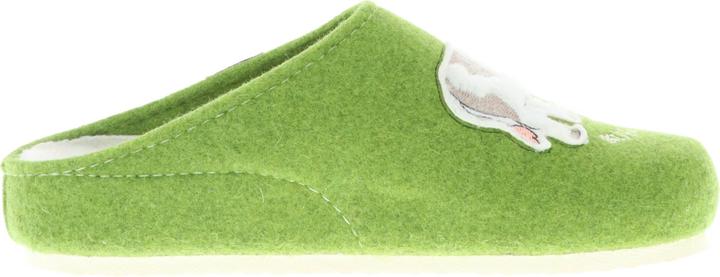 Produktbild Tofee Damen Hausschuhe Pantoffeln Pantoletten Slipper Naturwollfilz Kuh (Kuhle Schuhe) grün (40)