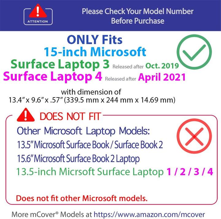 Actual product image mCover 15 inch hard shell protective cover (15", Microsoft)