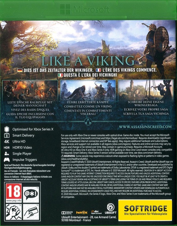 Produktbild Ubisoft Assassin's Creed Valhalla (Xbox One X, Xbox Series X, Multilingual)